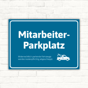 Mitarbeiterparkplatz Abschlepper blau weiss