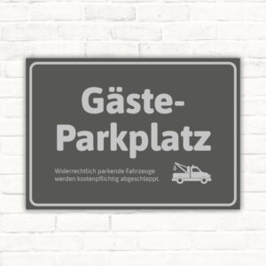 Schild Gästeparkplatz grau edel