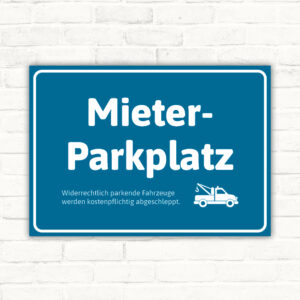 Schild Mieterparkplatz