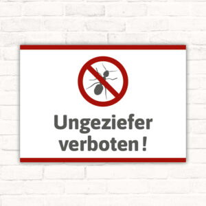 Schild Ungeziefer verboten