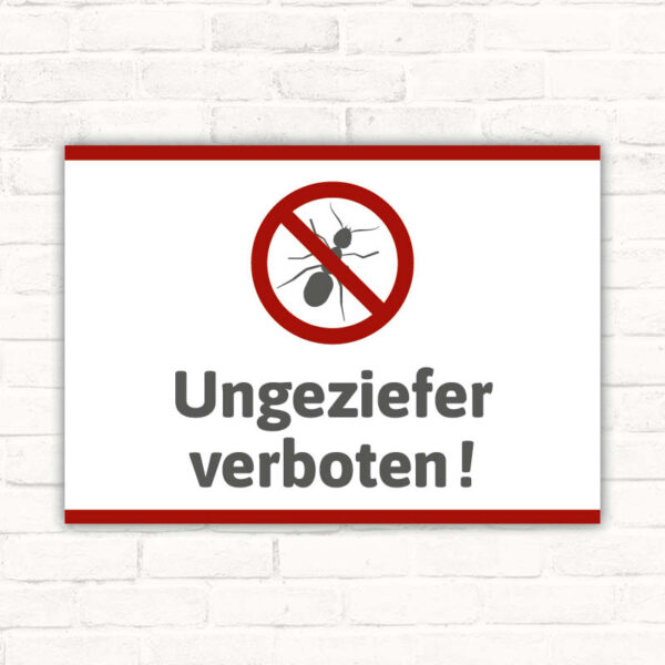 Schild Ungeziefer verboten