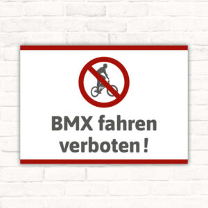 Schild BMX fahren verboten