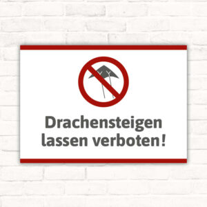 Schild Drachensteigen lassen verboten