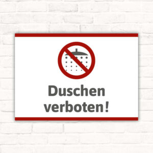 Schild Duschen verboten