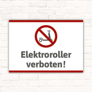 Schild Elektroroller verboten