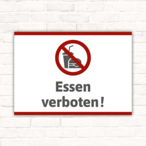Schild essen verboten