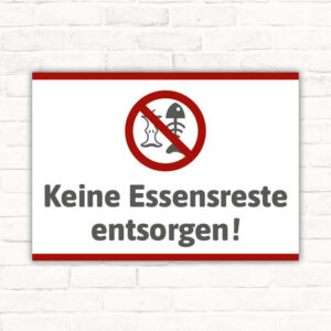 Schild keine Essensreste entsorgen