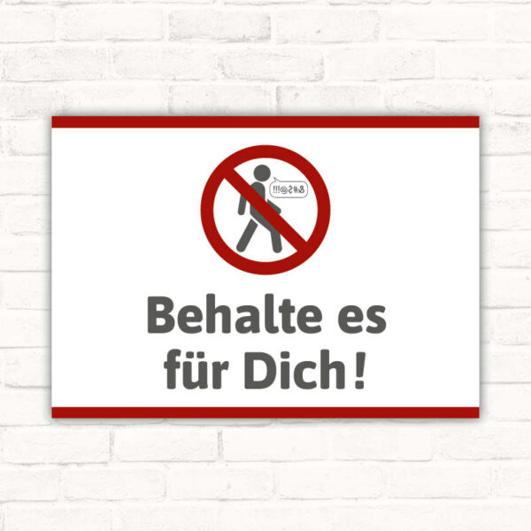 Schild Fluchen verboten nicht meckern
