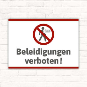 Schild Beleidigungen verboten