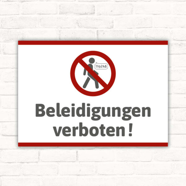 Schild Beleidigungen verboten
