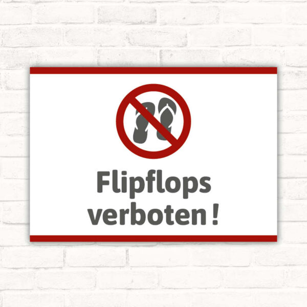 Schild Flipflops verboten