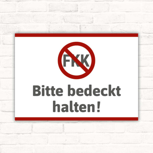 Schild Bitte bedeckt halten