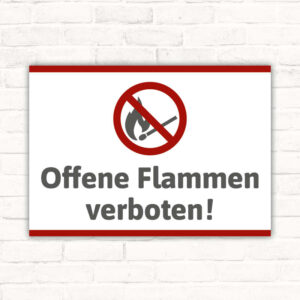 Schild offene Flammen verboten