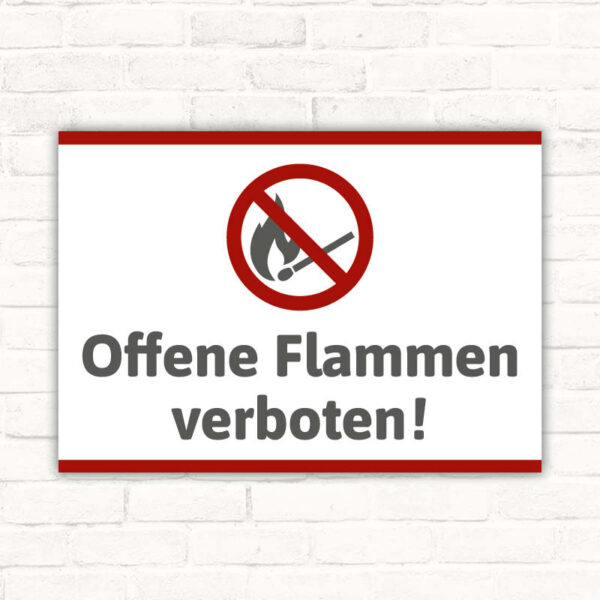 Schild offene Flammen verboten