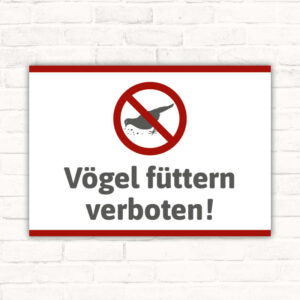 Schild Vögel füttern verboten