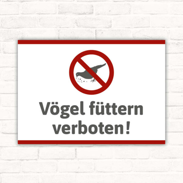 Schild Vögel füttern verboten