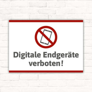 Schild Digitale Endgeräte verboten
