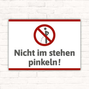 Schild Nicht im Stehen pinkeln