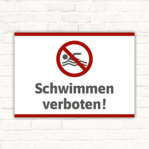 Schild schwimmen verboten