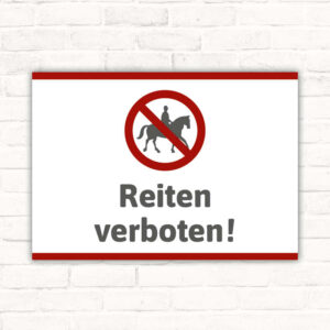Schild Reiten verboten