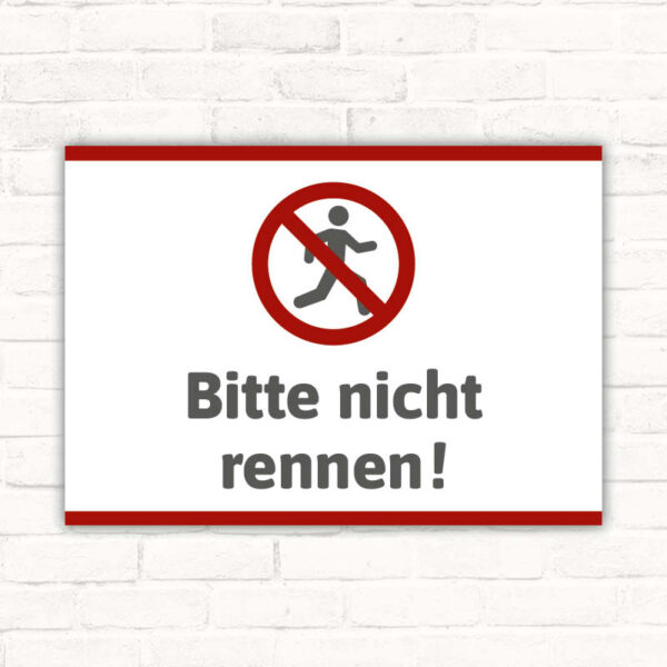 Schild Bitte nicht rennen