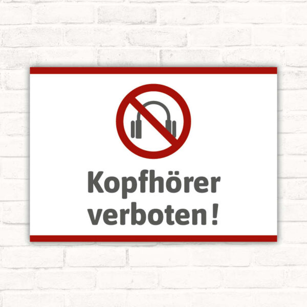 Schild Kopfhörer verboten