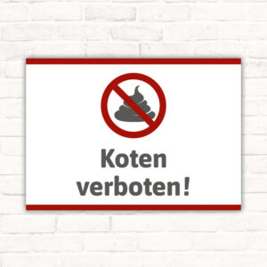Schild Koten verboten