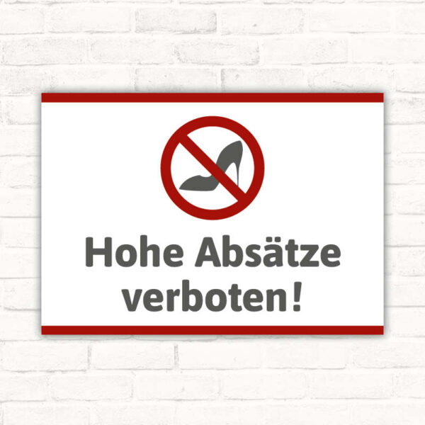 Schild Hohe Absätze verboten