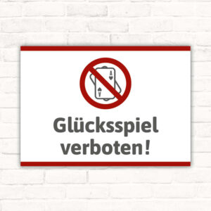Schild Glücksspiel verboten
