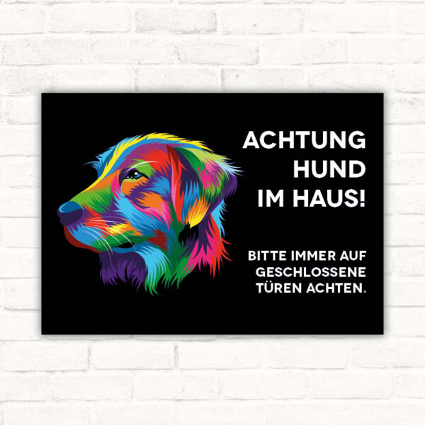 Schild Retriver Achtung Hund im Haus