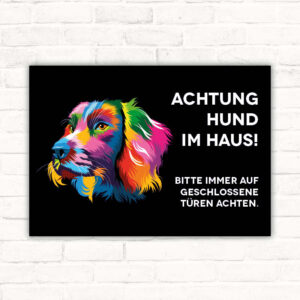 Schild Spaniel Achtung Hund im Haus