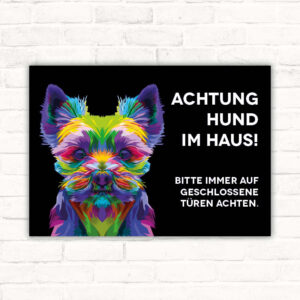 Schild Yorkshire Terrier Achtung Hund im Haus