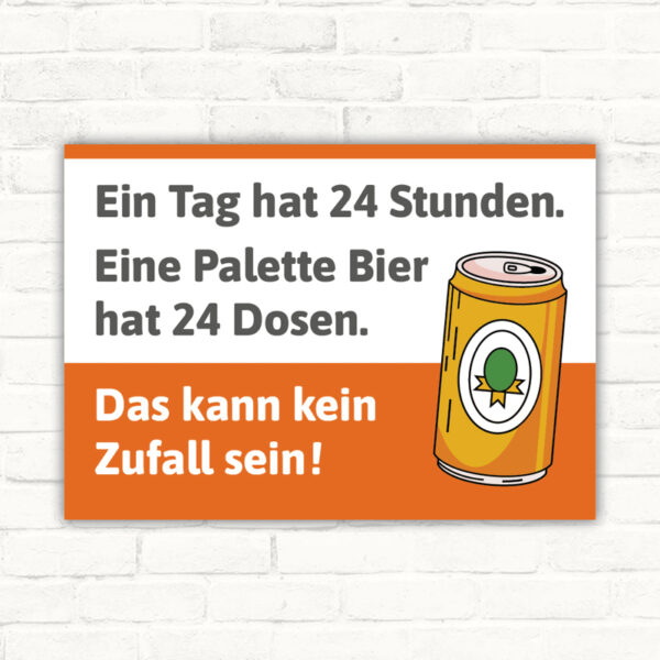 Schild Bier Palette Dose