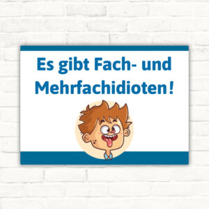 Fachidioten Mehrfachidioten Schild