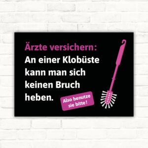 Schild Toilette reinigen Klobüste nutzen