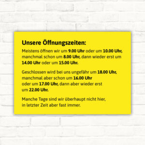 Witzige Öffnungszeiten Lustig