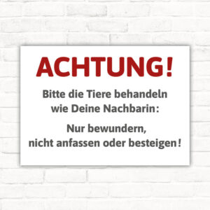 Schild Tierschutz - Tiere nicht anfassen