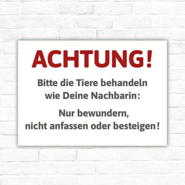 Schild Tierschutz - Tiere nicht anfassen