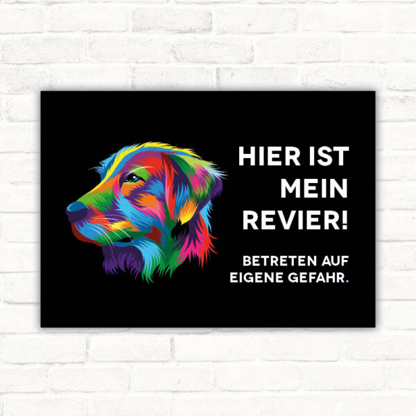 Schild Warnung Retriever - Betreten auf eigene Gefahr