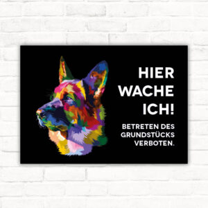 Schild Setter - Hier wache ich