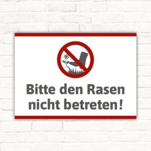 Schild Bitte den Rasen nicht betreten