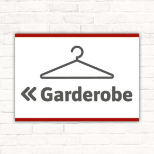 Schild Garderobe links Pfeil
