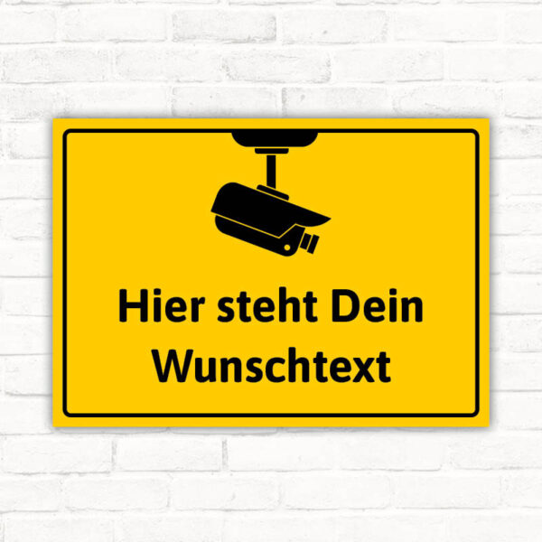 Schild Videoüberwachung Wunschtext individuell videoüberwacht