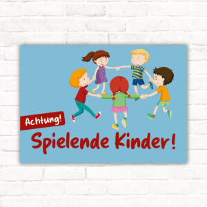 Schild Vorsicht spielende Kinder
