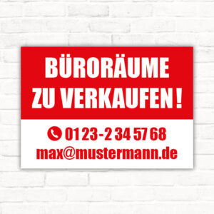 Schild Büroräume zu verkaufen