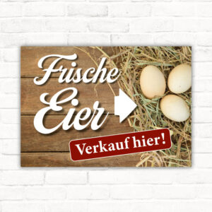 Eier Verkaufsschild Pfeil nach rechts