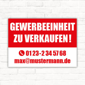 Schild Gewerberäume zu verkaufen