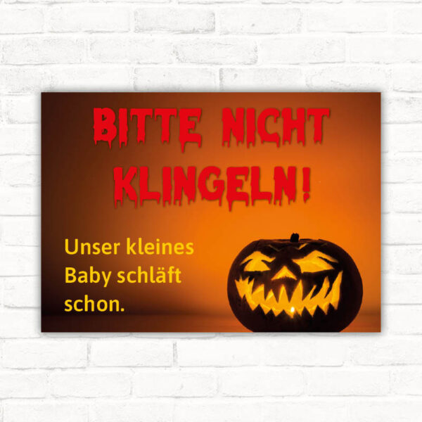 Schild Halloween Bitte nicht klingeln Baby schläft schon