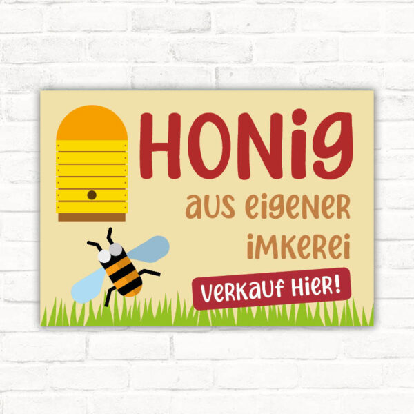 Schild Honig Verkauf Hofladen