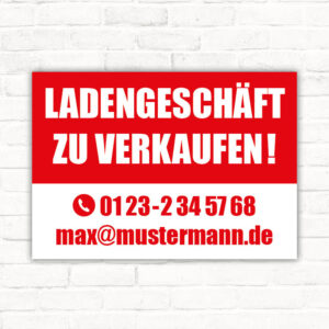 Schild Ladengschäft zu verkaufen